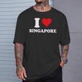 I Loveingapore Heart シンガポールギフト Tシャツ 彼への贈り物