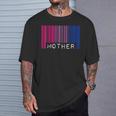 Madre Bisexual Orgullo Bandera Código De Barras Lgbtq Día De La Madre Mamá Cuello Camiseta unisex Regalos para él
