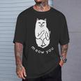 Meow You Cat Moody Cat 中指 猫好き Tシャツ 彼への贈り物