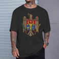 Moldova Bandera Nacional De Brazos Camiseta unisex Regalos para él