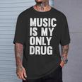 Music Is My Only Drug グラフィックプリント Tシャツ 彼への贈り物