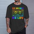 No Music No Life、ヴィンテージカセット音楽愛好家。 Tシャツ 彼への贈り物