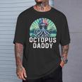 Octopus Daddy Bandiera Usa Festa Del Papà 4 Luglio Retrò Maglietta Regalos para él