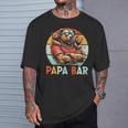 Papa Bär Papa Bearatertagohn Tochter 2 Kinder Retro T-Shirt Geschenke für Ihn