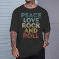 Peace Love Rock And Roll ピース・ラブ・ロックンロールtシャツ ロックンロール・ミュージック Tシャツ 彼への贈り物