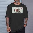 Pono ヴィンテージ ハワイ ナンバープレート Tシャツ 彼への贈り物