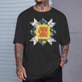 Quilters クラシック風防キルトブロック 花柄パッチワーク Tシャツ 彼への贈り物