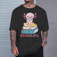 Readolotl Cute Read Axolotl Book Lover Librarian Bookworm T-Shirt Gifts for Him