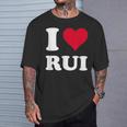 Red Heart I Love Rui Tシャツ 彼への贈り物