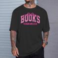 Retro Pink Coquette Bow Valentine Book Lover Varsity T-Shirt Gifts for Him