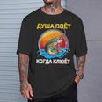 Russischer Angler Lustigerpruch Russischsprachige Angler T-Shirt Geschenke für Ihn