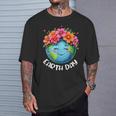 Save Planet Nature Flowers Every Day April 22 Earth Day T-Shirt Gifts for Him