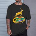 Springbok ラグビーボール & 南アフリカ国旗 メンズ レディース キッズ Tシャツ 彼への贈り物