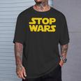 Stop Wars 反戦メッセージ 地球と宇宙の平和 Tシャツ 彼への贈り物