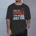 Teaching Love 4th Of July Teacher American Flag Books Party T-Shirt Gifts for Him