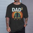 Uomo Dad 2 Papà Di 2 Figli Leggenda Retrò Maglietta Regalos para él