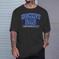 Uomo Fiero Di Hockey Papà Hockeyu Ghiaccio Hockeyu Campo Padreport Regalo Maglietta Regalos para él