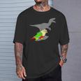 Velociraptor パイナップル コニュア 恐竜 シャドウ オウム Tシャツ 彼への贈り物