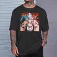 Waifu セクシー アニメ キス 女の子 角 日本の漫画風 Tシャツ 彼への贈り物