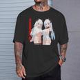 Waifu セクシー アニメ 女の子 メガネ 角 和風 Tシャツ 彼への贈り物