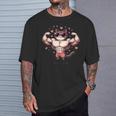 【面白tシャツ】マッチョ猫 面白い おもしろ 服 ネタ Tシャツ 彼への贈り物