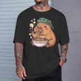 かわいいカピバラと亀 リュック ラーメン カワイイ Tシャツ 彼への贈り物