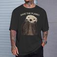 かわいいセイブ ザ プラネット ラッコ Tシャツ 彼への贈り物