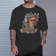 かわいいダックスフント音楽愛好家ヘッドフォン Tシャツ 彼への贈り物
