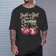 さくらんぼが大好きな女の子チェリーフルーツ好き Tシャツ 彼への贈り物