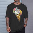 アイスクリームコーン×スプリンクルワッフルコーン Tシャツ 彼への贈り物