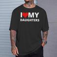 アイ・ラブ・マイ・娘たち、ウィズ・ア・レッド・ハート Tシャツ 彼への贈り物