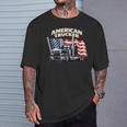 アメリカのトラック運転手 アメリカの国旗 愛国的なトラック運転手 ビッグリグ Tシャツ 彼への贈り物