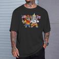 アメリカ・タイ国旗 誇り高いタイ系アメリカ人のルーツ タイ系アメリカ人の遺産 Tシャツ 彼への贈り物