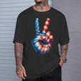 アメリカ国旗 愛国心 平和 手 指 サイン ジェスチャー Tシャツ 彼への贈り物