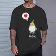 オカメインコ さん『ハート』フキダシ 鳥【どうぶつフレンズ】動物 イラスト Tシャツ 彼への贈り物