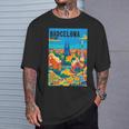 カラフル バルセロナ スペイン ガウディ公園 & サグラダファミリア 旅行 Tシャツ 彼への贈り物