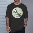 カラフル レトロ カマキリ 昆虫 ヴィンテージ デザイン Tシャツ 彼への贈り物