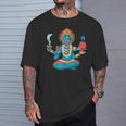 カーリー-ヒンドゥー教の神神のグラフィックバックプリント Tシャツ 彼への贈り物