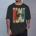 キッズ Braap I'm 9 ダートバイク 誕生日 9 Mx 9歳の誕生日 モトクロス Tシャツ 彼への贈り物