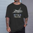 キッズ アメリカ空軍の航空機戦闘機f16ファルコン Tシャツ 彼への贈り物
