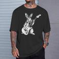 ギタリスト ギター ギタープレーヤー ウサギ お父さん ママ Tシャツ 彼への贈り物