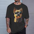 ケアンテリア 犬 ペット アートワーク サングラス ケアンテリア Tシャツ 彼への贈り物