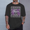 コケット チアボウ スポーツ チアリーダー チアリーディング パープル Tシャツ 彼への贈り物