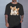 コーギー子犬 長袖tシャツ Tシャツ 彼への贈り物