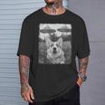 コーギー犬 Ufo エイリアン 地球外自撮り Tシャツ 彼への贈り物