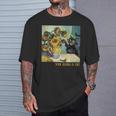 ゴッホ ひまわりの黒猫 絵画アート Tシャツ 彼への贈り物