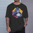 ゴリラ サッカーボール 鮮やかな色 Tシャツ 彼への贈り物