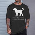 ゴールデンドゥードル 犬 ホワイト シルエット Tシャツ 彼への贈り物
