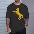 ゴールデンホースデザイン ファニーtシャツ かわいいスタリオン ゴールドギフト Tシャツ 彼への贈り物