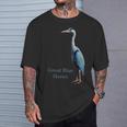 サギの鳥シャツ グレートブルーサギ 鳥類学 Tシャツ 彼への贈り物